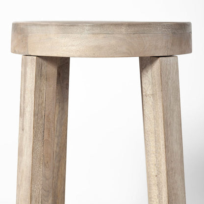 Mercana - Brahma 26" Total Height White Washed Wood Stool - 68210 view 6