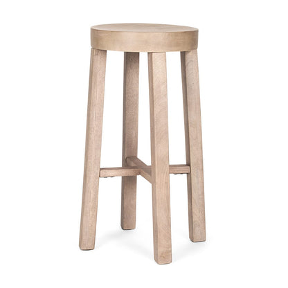 Mercana - Brahma 30" Total Height White Washed Wood Stool - 68211 view 1