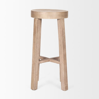 Mercana - Brahma 30" Total Height White Washed Wood Stool - 68211 view 2