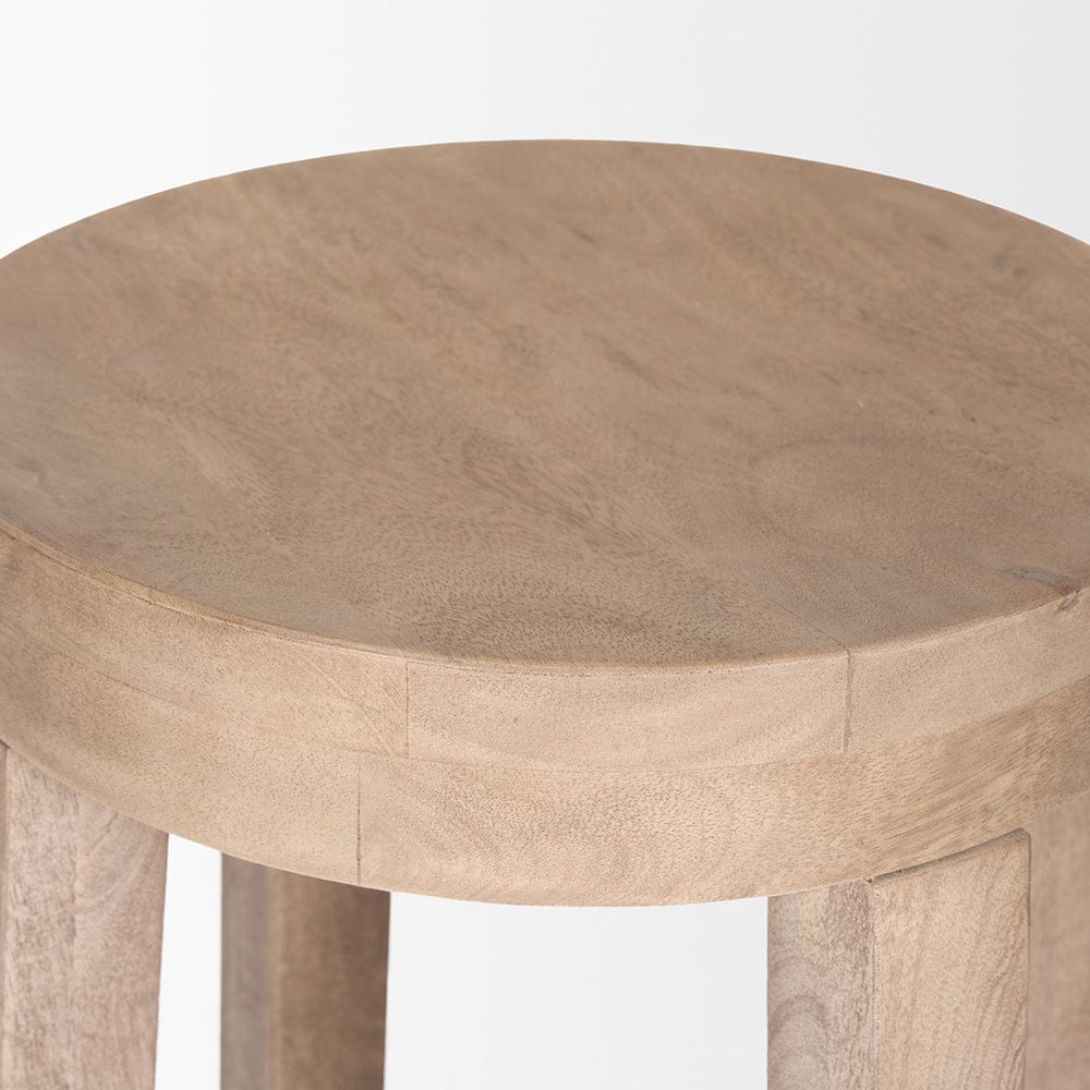 Mercana - Brahma 30" Total Height White Washed Wood Stool - 68211 view 3