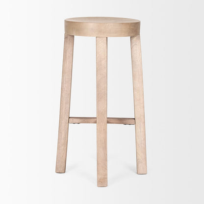 Mercana - Brahma 30" Total Height White Washed Wood Stool - 68211 view 4