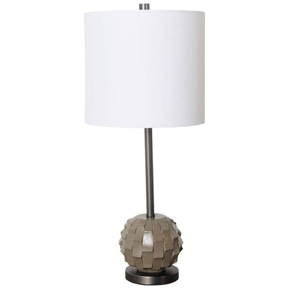 Mercana - Brant I 25" Brown Resin Base White Shade Table Lamp - 65354_CLOSEOUT view 1