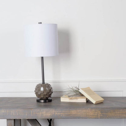 Mercana - Brant I 25" Brown Resin Base White Shade Table Lamp - 65354_CLOSEOUT view 3