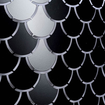 Mercana - Brasseur I 26"x15" Charcoal Black Metal Fish Scale Three Bulb Chandelier - 65361_CLOSEOUT view 2