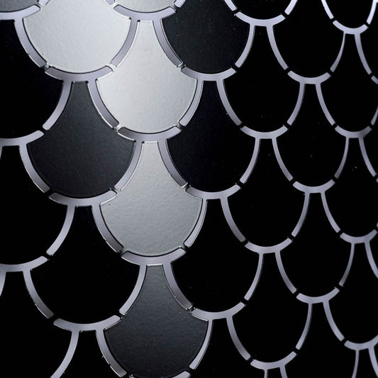 Mercana - Brasseur I 26"x15" Charcoal Black Metal Fish Scale Three Bulb Chandelier - 65361_CLOSEOUT view 2