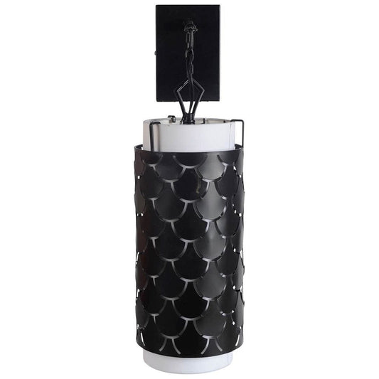 Mercana - Brasseur III 10.5x22 Black Toned Metal Fish Scale Wall Sconce - 65388_CLOSEOUT view 1
