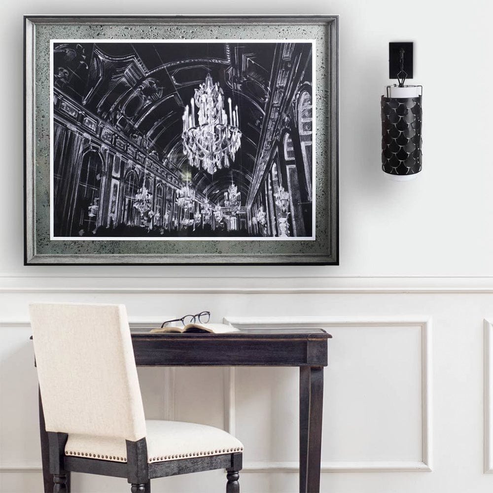 Mercana - Brasseur III 10.5x22 Black Toned Metal Fish Scale Wall Sconce - 65388_CLOSEOUT view 3