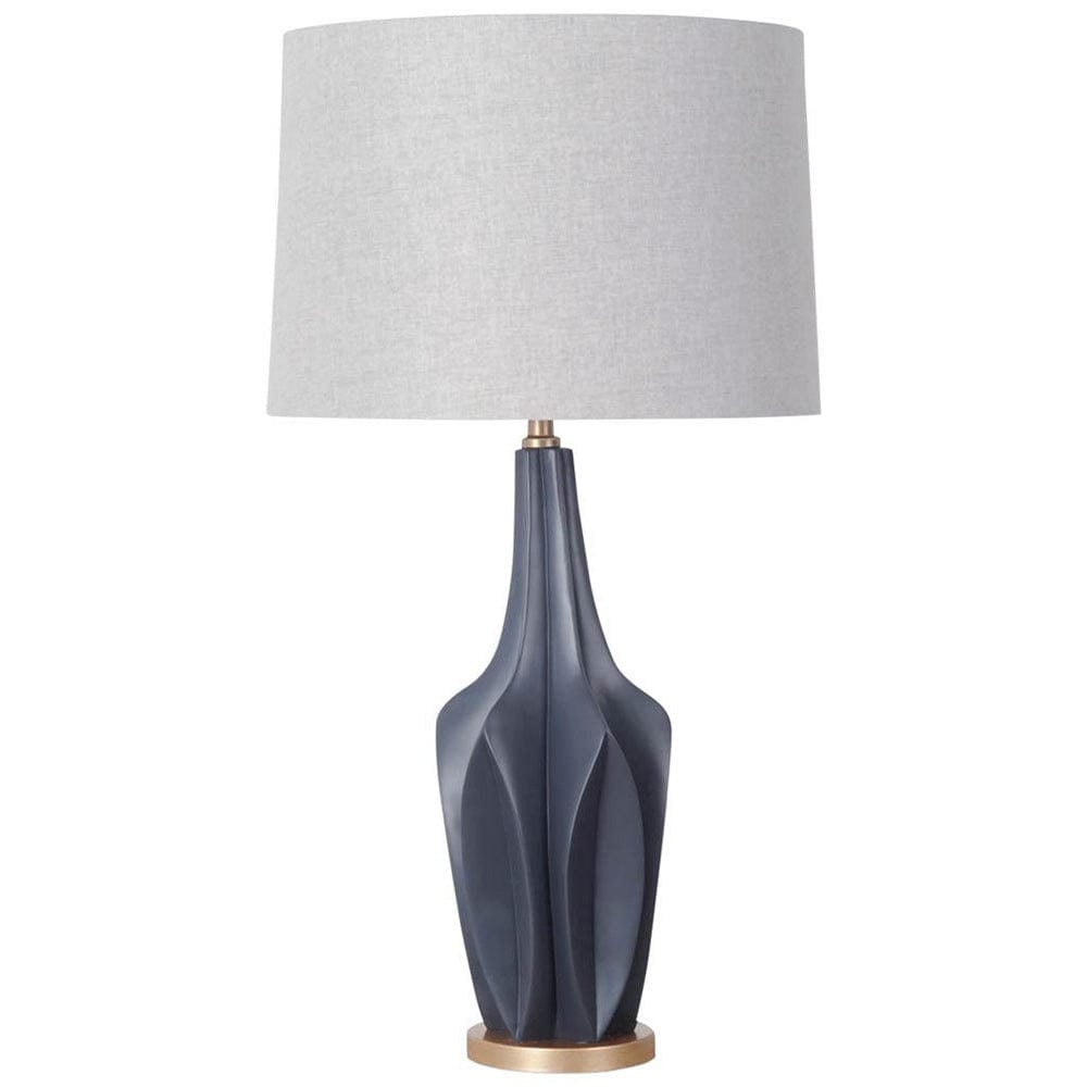 Mercana - Bravar III 30" Gray-Blue Resin Base w/ Gray Fabric Shade Table Lamp - 65358 view 1