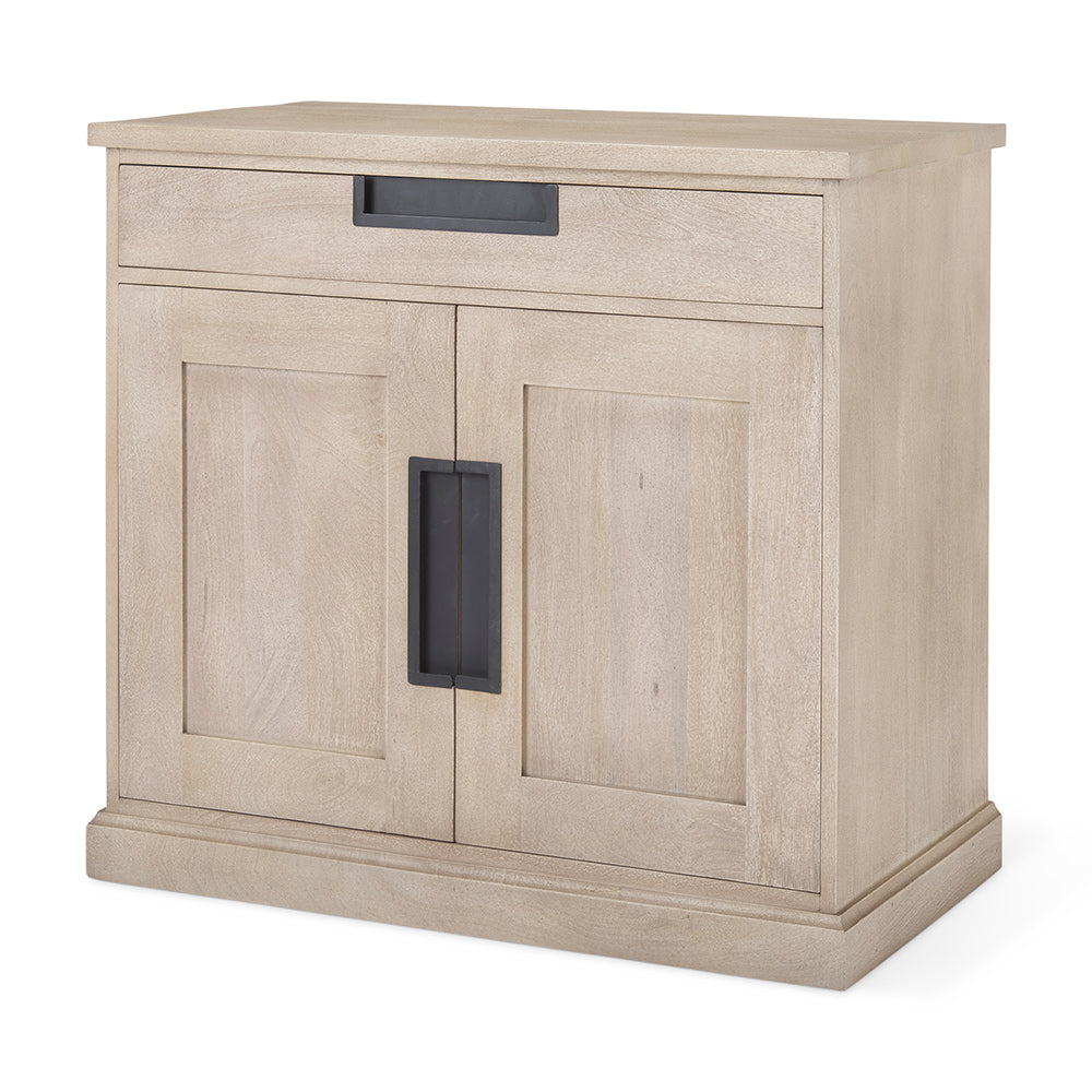 Mercana - Braxton 33.5L x 18.5W x 31.5H Beige Wood W/Black Accents 2 Door Accent Cabinet - 69931 view 1
