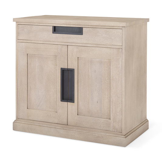 Mercana - Braxton 33.5L x 18.5W x 31.5H Beige Wood W/Black Accents 2 Door Accent Cabinet - 69931 view 1
