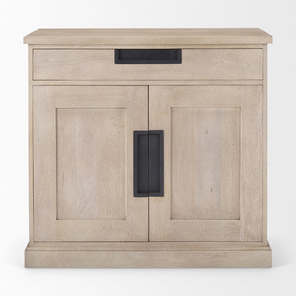 Mercana - Braxton 33.5L x 18.5W x 31.5H Beige Wood W/Black Accents 2 Door Accent Cabinet - 69931 view 2