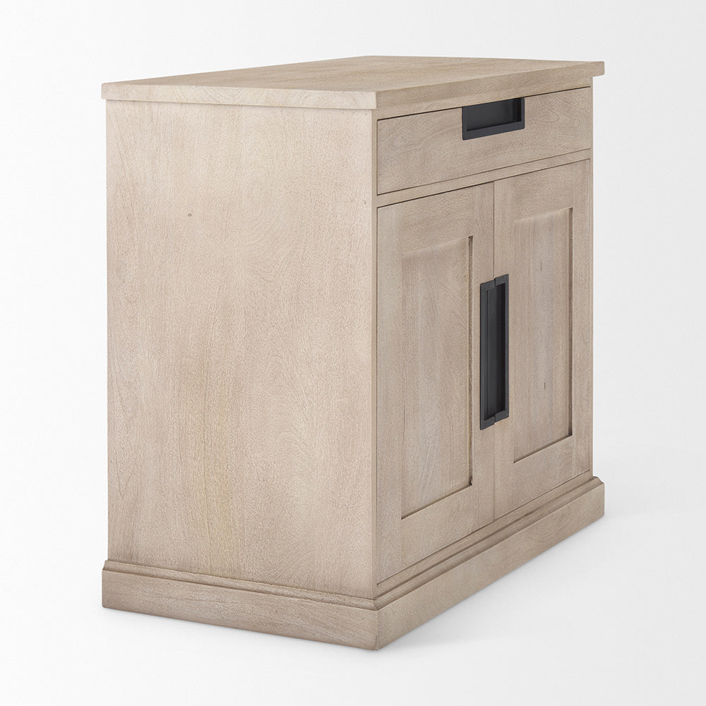 Mercana - Braxton 33.5L x 18.5W x 31.5H Beige Wood W/Black Accents 2 Door Accent Cabinet - 69931 view 5