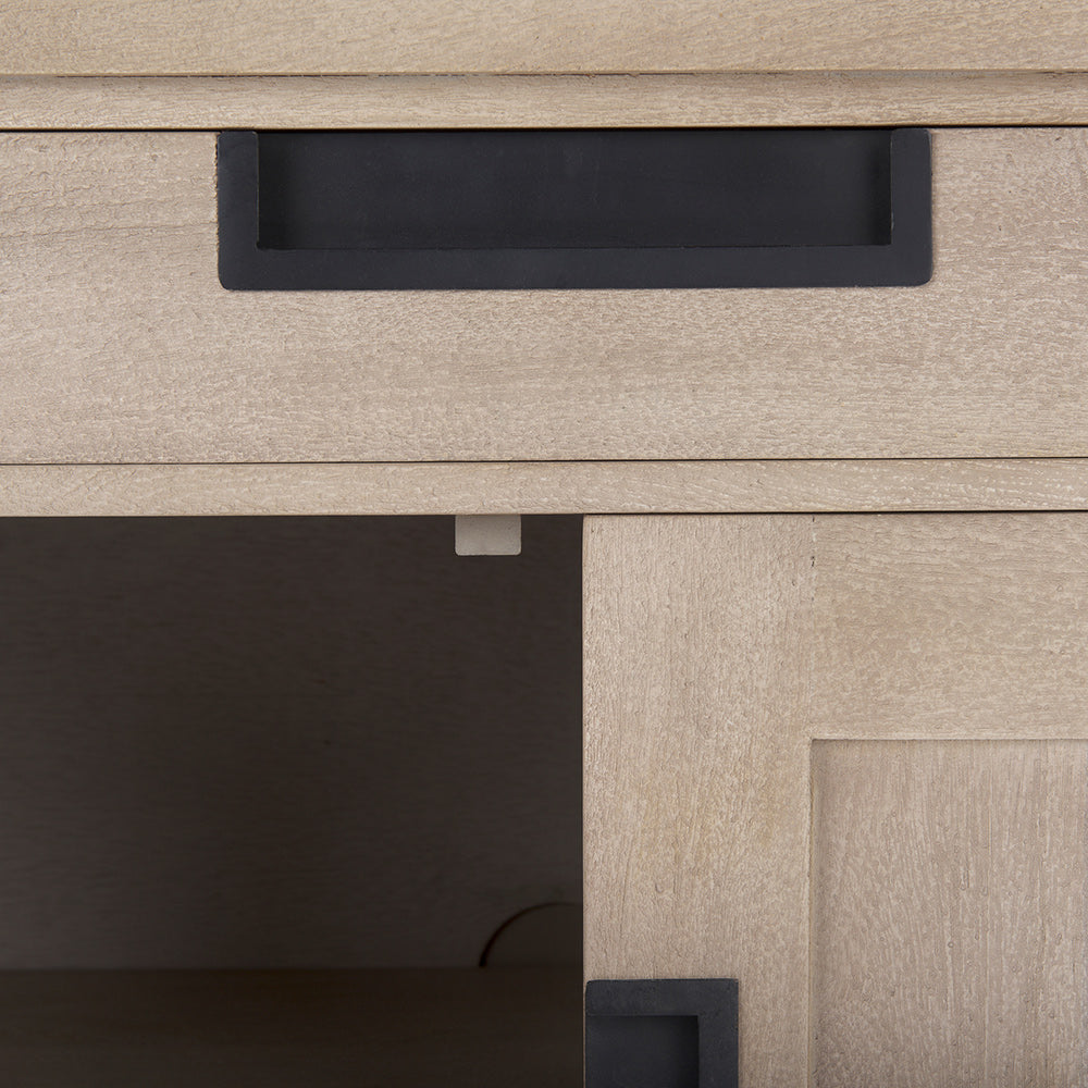 Mercana - Braxton 33.5L x 18.5W x 31.5H Beige Wood W/Black Accents 2 Door Accent Cabinet - 69931 view 9