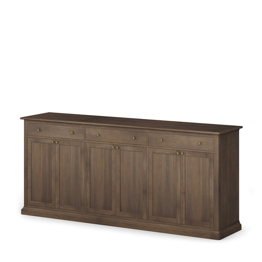 Mercana - Braxton Dark Brown Solid Wood w/ Antiqued Aged Brass Knobs 3 Drawer 6 Door Sideboard - 71116 view 1