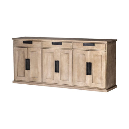 Mercana - Braxton III 81.5x18.5 Natural Brown Solid Wood 3 Drawer 6 Door Sideboard - 68204 view 1