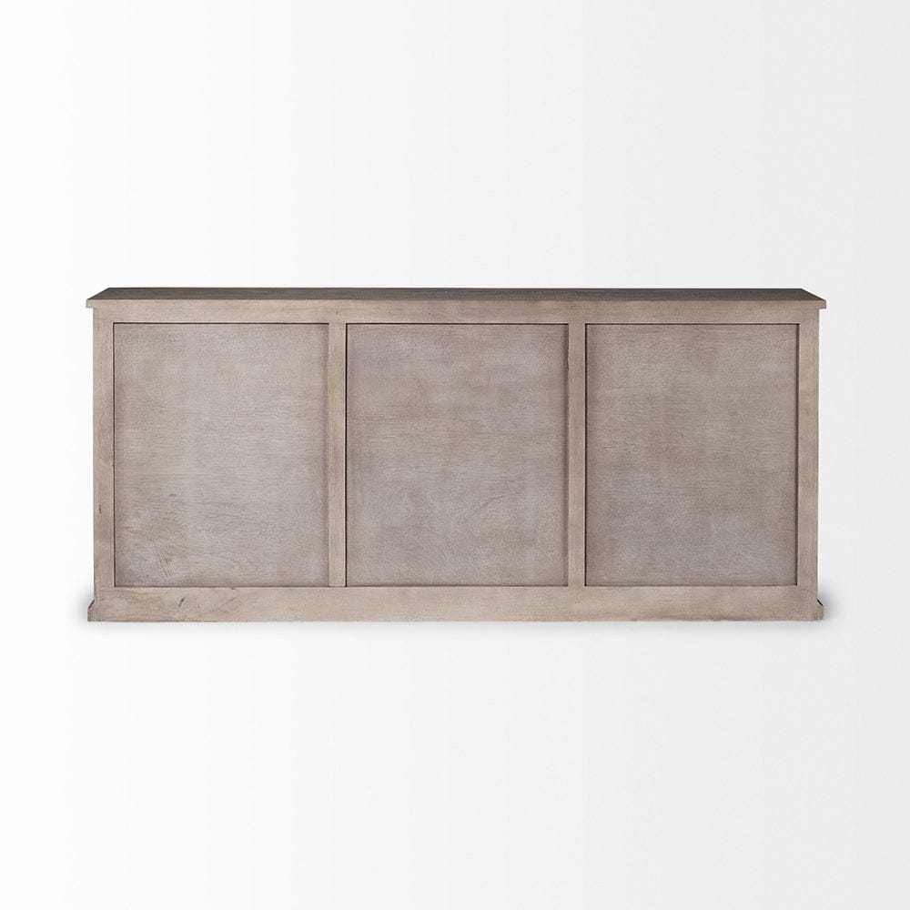 Mercana - Braxton III 81.5x18.5 Natural Brown Solid Wood 3 Drawer 6 Door Sideboard - 68204 view 4