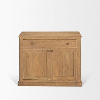 Mercana - Braxton Light Brown Solid Wood w/ Gunmetal Knobs Accent Cabinet 1 Drawer 2 Doors - 71121 view 2