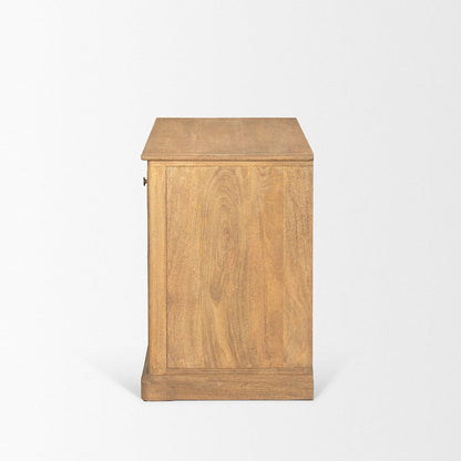 Mercana - Braxton Light Brown Solid Wood w/ Gunmetal Knobs Accent Cabinet 1 Drawer 2 Doors - 71121 view 3