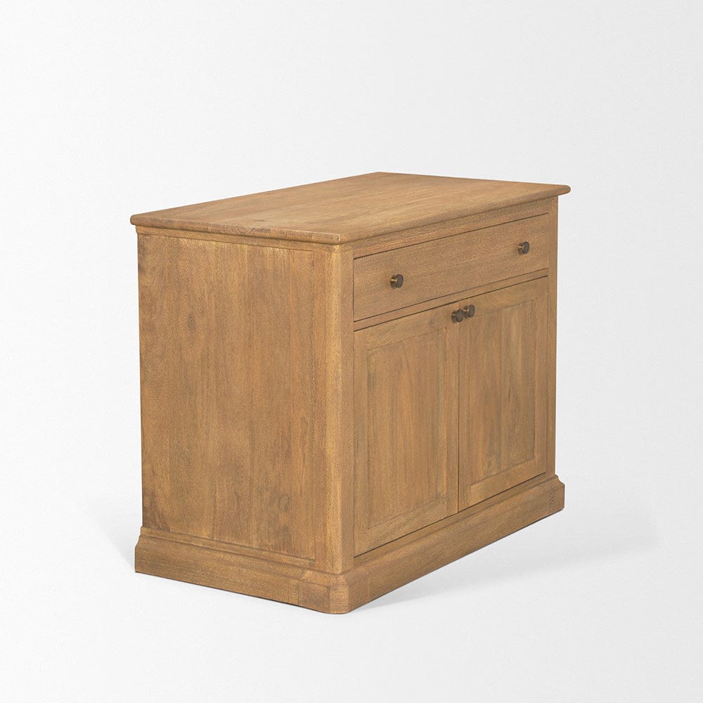 Mercana - Braxton Light Brown Solid Wood w/ Gunmetal Knobs Accent Cabinet 1 Drawer 2 Doors - 71121 view 5