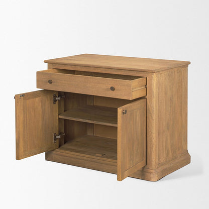 Mercana - Braxton Light Brown Solid Wood w/ Gunmetal Knobs Accent Cabinet 1 Drawer 2 Doors - 71121 view 6