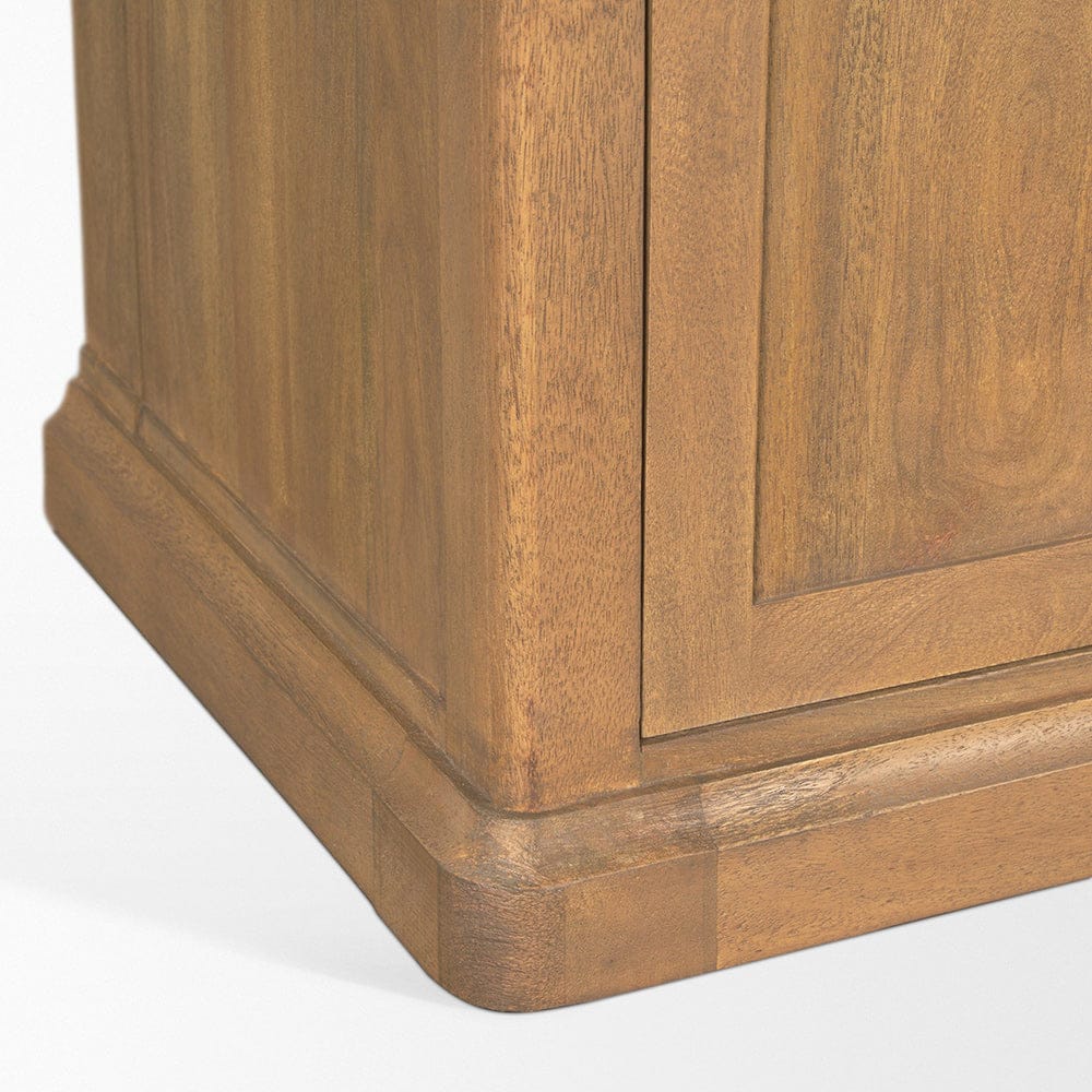 Mercana - Braxton Light Brown Wood w/ Antiqued Brass Metal 3 Tiers 2 Door Shelving Unit - 71115-AB view 11