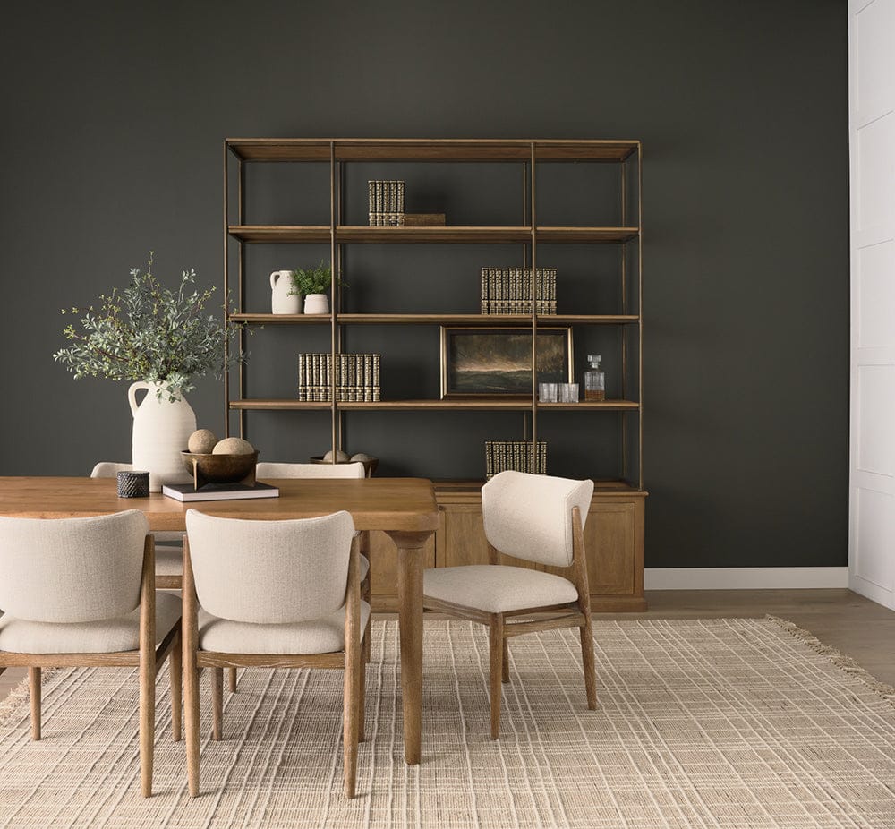 Mercana - Braxton Light Brown Wood w/ Antiqued Brass Metal 3 Tiers 2 Door Shelving Unit - 71115-AB view 14