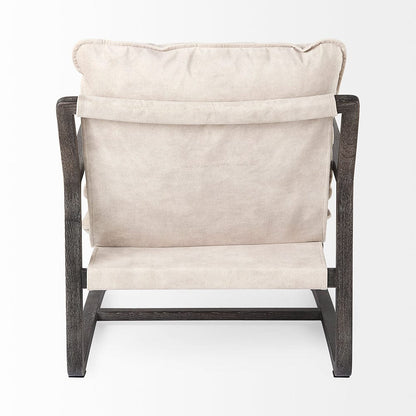 Mercana - Brayden 28.3L x 34.1W x 35H Dark Brown Wood W/ Cream Fabric Seat Accent Chair - 69356_CLOSEOUT view 4