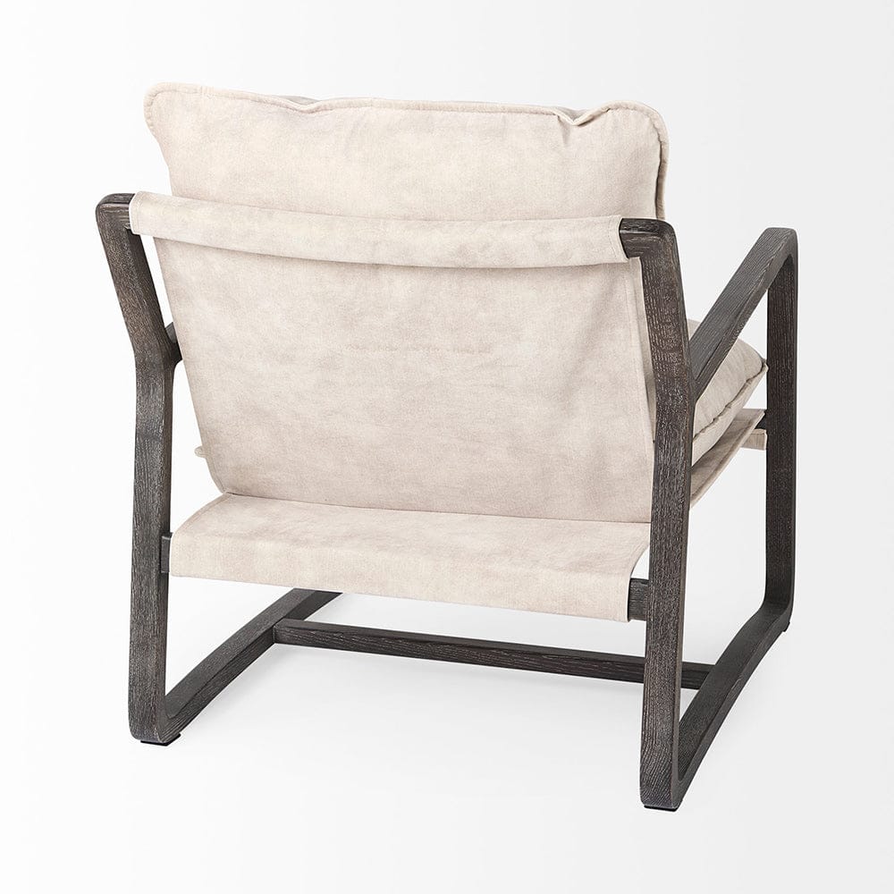 Mercana - Brayden 28.3L x 34.1W x 35H Dark Brown Wood W/ Cream Fabric Seat Accent Chair - 69356_CLOSEOUT view 5