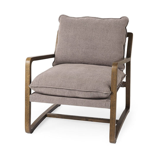Mercana - Brayden 28.3L x 34.1W x 35H Dark Brown Wood W/ Gray Fabric Seat Accent Chair - 69357_CLOSEOUT view 1