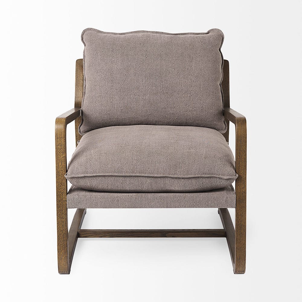 Mercana - Brayden 28.3L x 34.1W x 35H Dark Brown Wood W/ Gray Fabric Seat Accent Chair - 69357_CLOSEOUT view 2