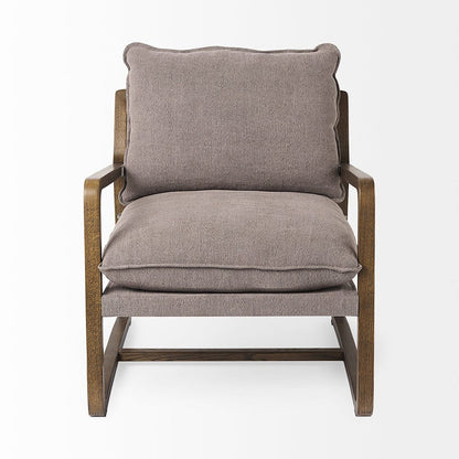 Mercana - Brayden 28.3L x 34.1W x 35H Dark Brown Wood W/ Gray Fabric Seat Accent Chair - 69357_CLOSEOUT view 2