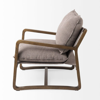 Mercana - Brayden 28.3L x 34.1W x 35H Dark Brown Wood W/ Gray Fabric Seat Accent Chair - 69357_CLOSEOUT view 3
