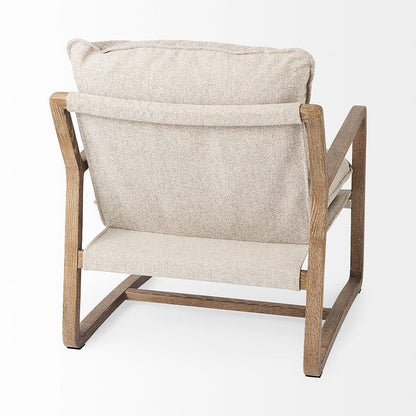 Mercana - Brayden 28.3L x 34.1W x 35H Light Brown Wood W/ Beige Fabric Seat Accent Chair - 69355 view 5