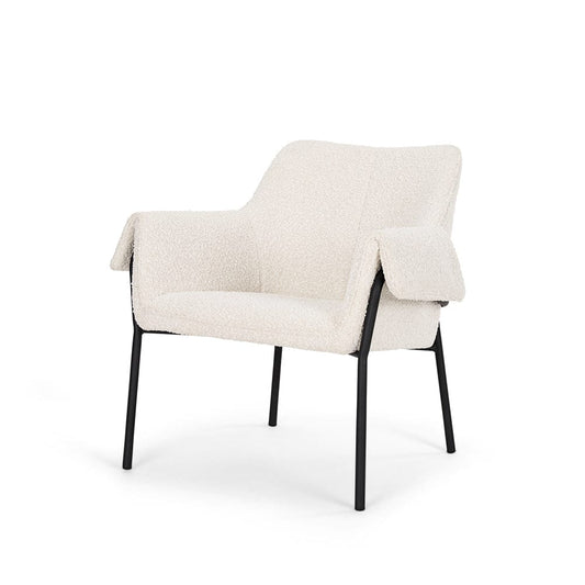 Mercana - Brently Accent Chair w/ Cream Boucle Fabric & Matte Black Metal Legs - 70259 view 1
