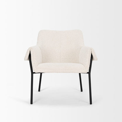 Mercana - Brently Accent Chair w/ Cream Boucle Fabric & Matte Black Metal Legs - 70259 view 2