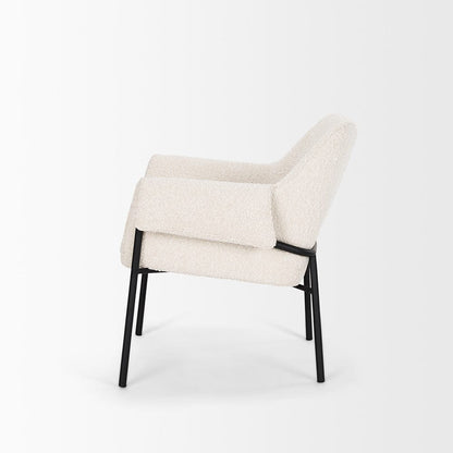 Mercana - Brently Accent Chair w/ Cream Boucle Fabric & Matte Black Metal Legs - 70259 view 3