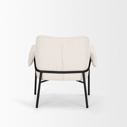 Mercana - Brently Accent Chair w/ Cream Boucle Fabric & Matte Black Metal Legs - 70259 view 4