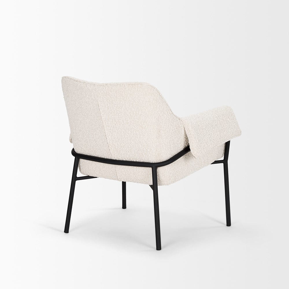 Mercana - Brently Accent Chair w/ Cream Boucle Fabric & Matte Black Metal Legs - 70259 view 5