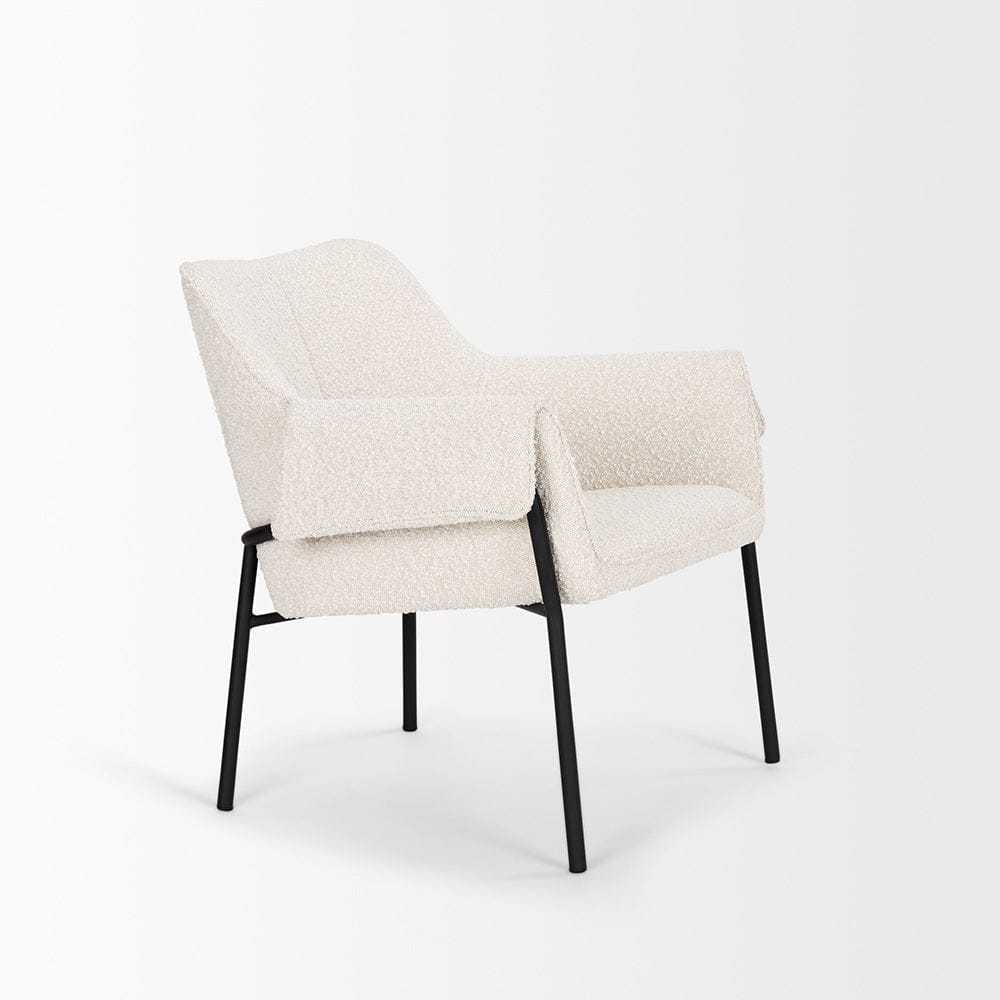 Mercana - Brently Accent Chair w/ Cream Boucle Fabric & Matte Black Metal Legs - 70259 view 6