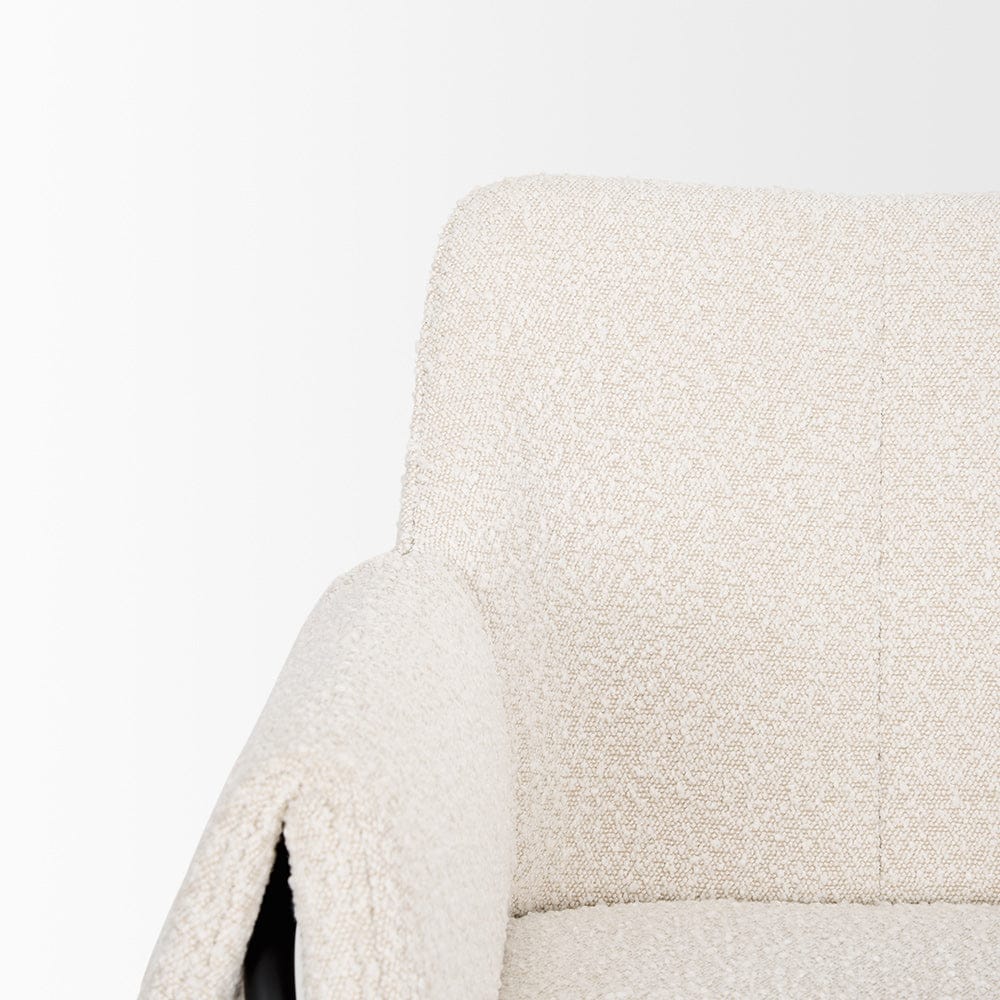 Mercana - Brently Accent Chair w/ Cream Boucle Fabric & Matte Black Metal Legs - 70259 view 7