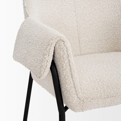Mercana - Brently Accent Chair w/ Cream Boucle Fabric & Matte Black Metal Legs - 70259 view 8