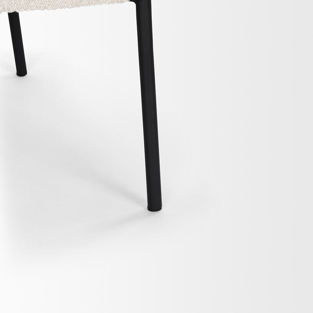 Mercana - Brently Accent Chair w/ Cream Boucle Fabric & Matte Black Metal Legs - 70259 view 9