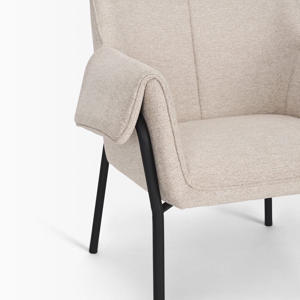 Mercana - Brently Accent Chair w/ Oatmeal Fabric & Matte Black Metal Legs - 70258 view 7