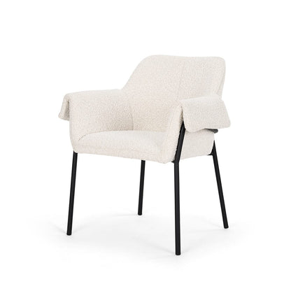 Mercana - Brently Dining Chair w/ Cream Boucle Fabric & Matte Black Metal Legs (Set of 2) - 70250 view 1