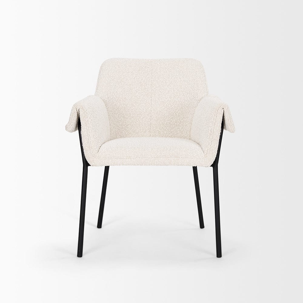 Mercana - Brently Dining Chair w/ Cream Boucle Fabric & Matte Black Metal Legs (Set of 2) - 70250 view 2