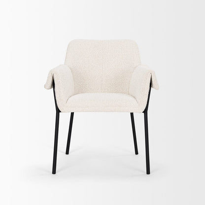 Mercana - Brently Dining Chair w/ Cream Boucle Fabric & Matte Black Metal Legs (Set of 2) - 70250 view 2