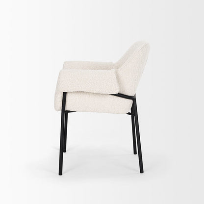 Mercana - Brently Dining Chair w/ Cream Boucle Fabric & Matte Black Metal Legs (Set of 2) - 70250 view 3