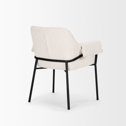 Mercana - Brently Dining Chair w/ Cream Boucle Fabric & Matte Black Metal Legs (Set of 2) - 70250 view 5