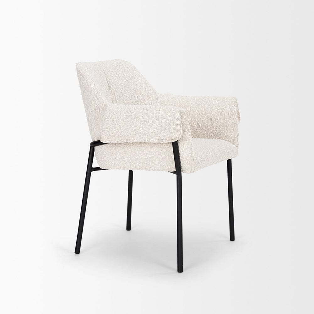 Mercana - Brently Dining Chair w/ Cream Boucle Fabric & Matte Black Metal Legs (Set of 2) - 70250 view 6