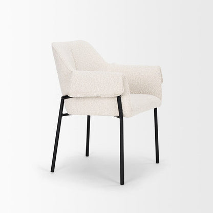 Mercana - Brently Dining Chair w/ Cream Boucle Fabric & Matte Black Metal Legs (Set of 2) - 70250 view 6
